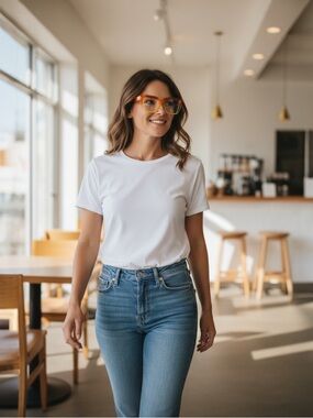 Yellow and Orange Ombre Square Glasses